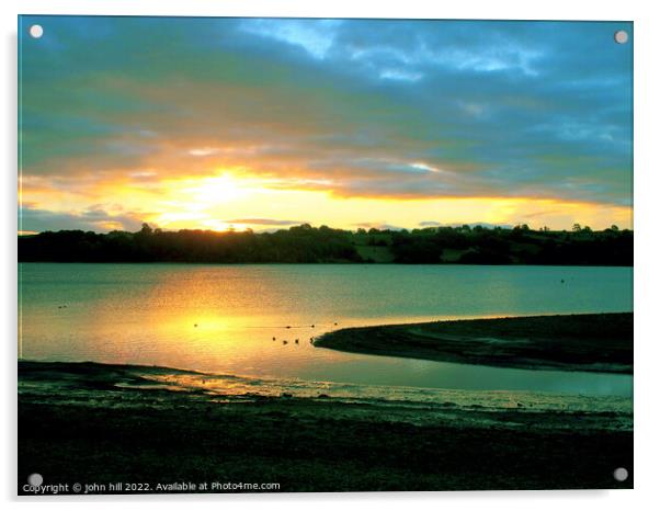 Dawn at Carsington, Derbyshire. Acrylic by john hill