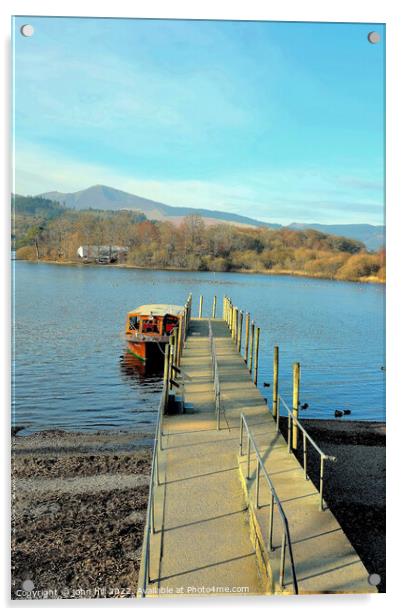 Landing stage Derwent water, Cumbria. Acrylic by john hill
