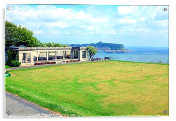 South cliff gardens shelter, Scarborough. Acrylic by john hill