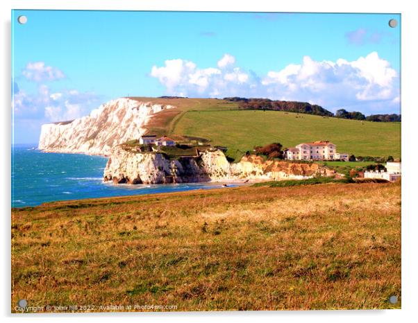 Freshwater bay and Tennyson down, Acrylic by john hill