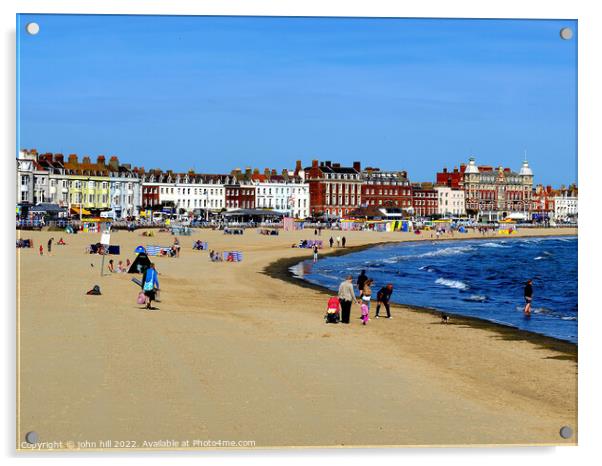 Weymouth beach in September, Dorset. Acrylic by john hill