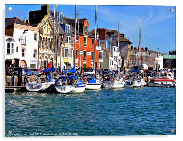 Weymouth quay, Dorset. Acrylic by john hill