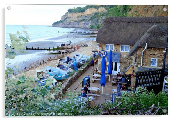 Thatched Fishermans cottage. Acrylic by john hill