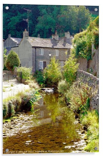 Peakshole water, Castleton, Peak district, Derbyshire. (portrait) Acrylic by john hill