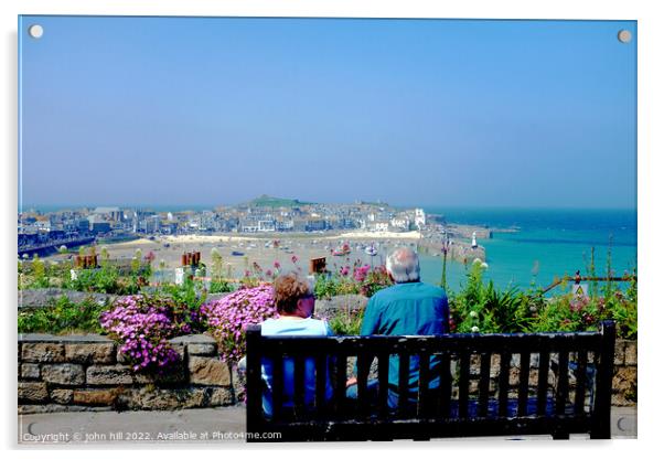 View across the harbour to St. Ives Cornwall Acrylic by john hill