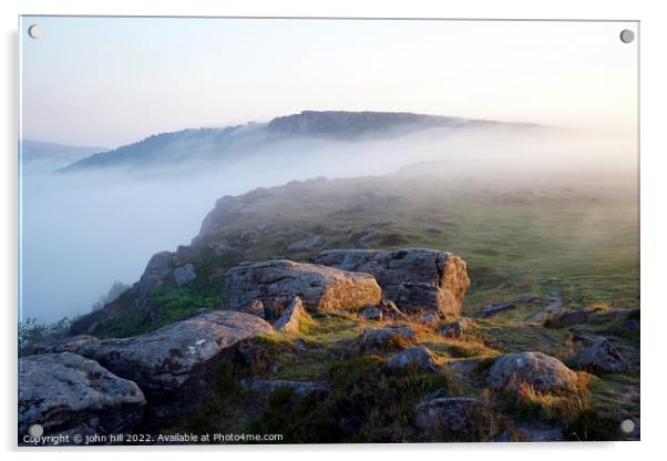 Rising morning mist in Derbyshire Acrylic by john hill
