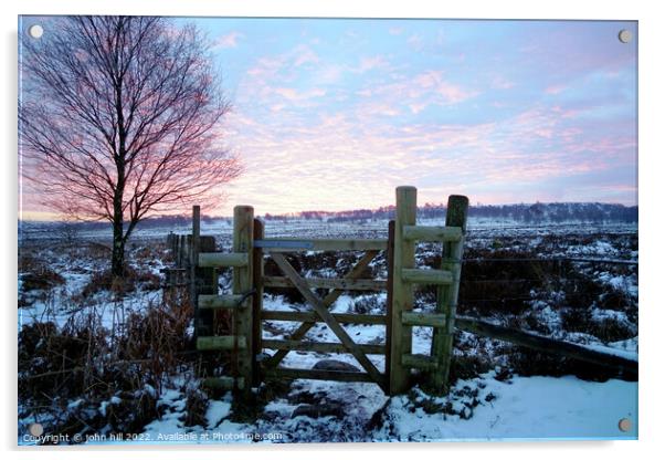Gardoms edge in Winter, Derbyshire Acrylic by john hill