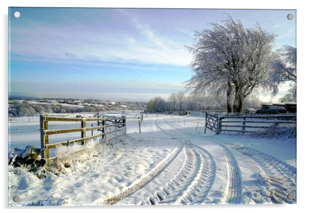 Derbyshire Winter Acrylic by john hill