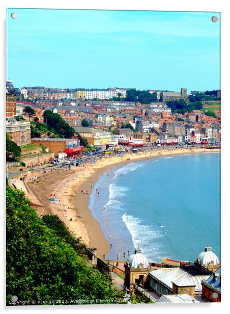 Scarborough South beach Yorkshire (portrait) Acrylic by john hill