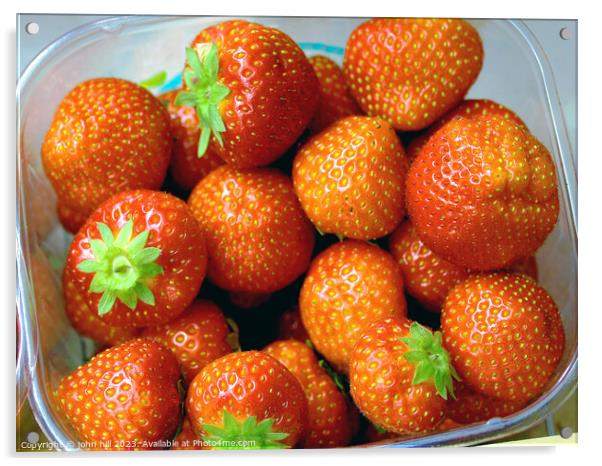 Strawberry Punnet Acrylic by john hill