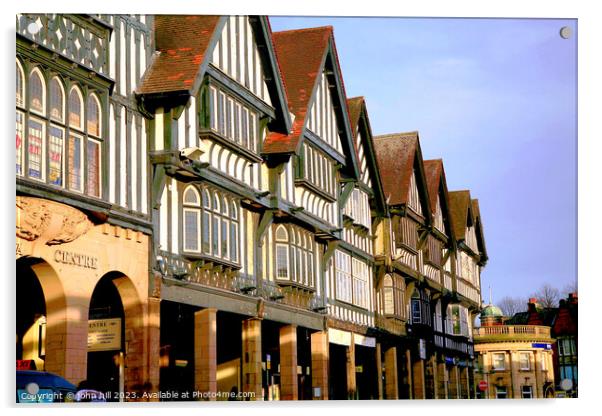 Tudor Buildings. Acrylic by john hill