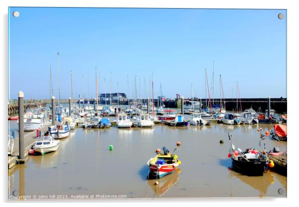 Marina and harbor, Bridlington, Yorkshire. Acrylic by john hill