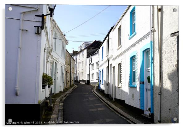 Fore street in Fowey Cornwall Acrylic by john hill
