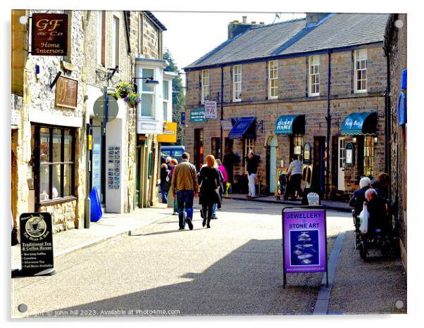 Explore the Historic Bath Street in Bakewell, Derb Acrylic by john hill