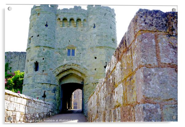 The Imposing Entrance to Carisbrooke Castle Acrylic by john hill