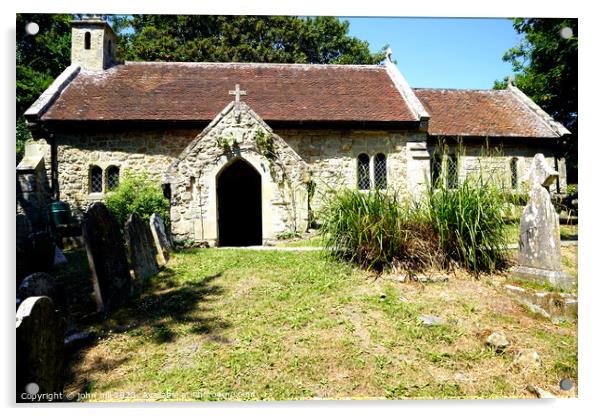 11th century Bonchurch church, Isle of Wight Acrylic by john hill