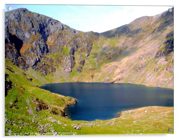 Llyn Cau Lake, Cadair Idris, Wales Acrylic by john hill