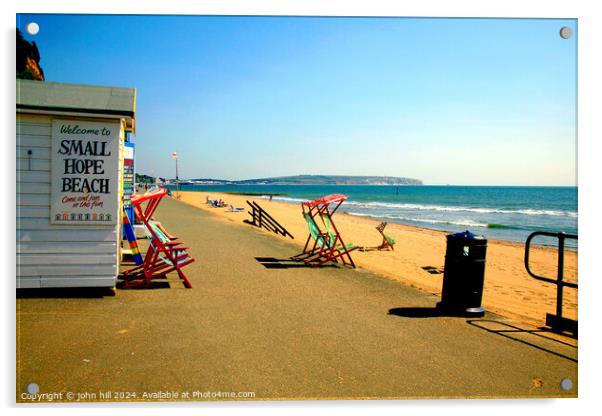 Hope beach at Shanklin Isle of Wight Acrylic by john hill