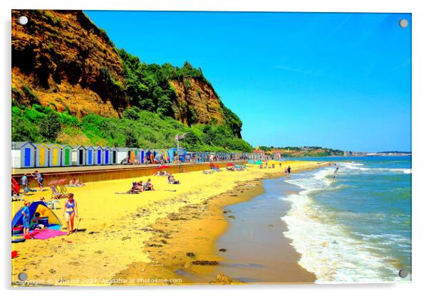 Hope beach at Shanklin Isle of Wight. Acrylic by john hill