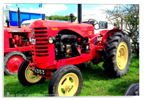 1948 Vintage Massey Harris 744 PD tractor. Acrylic by john hill