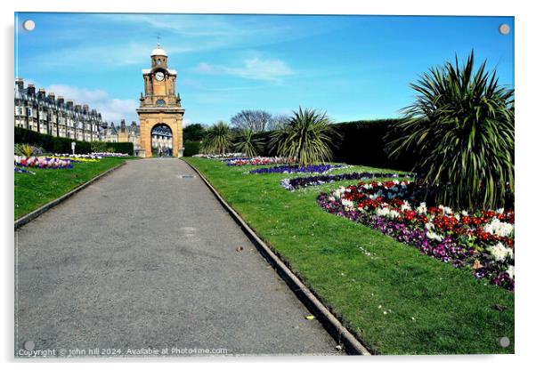 South cliff gardens, Scarborough, Yorkshire. Acrylic by john hill