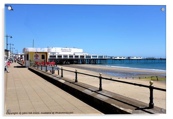 Sandown pier and promenade. Acrylic by john hill