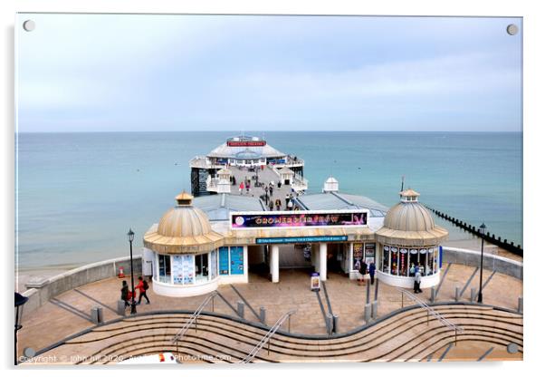 Cromer pier from the front at Cromer in Norfolk.  Acrylic by john hill