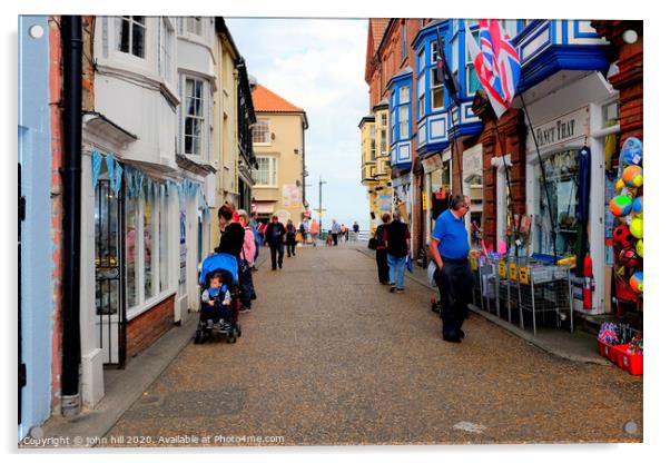 The High street at Cromer in Norfolk. Acrylic by john hill