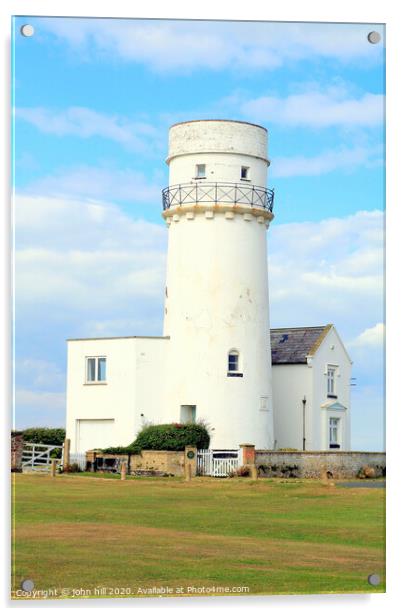 The old lighthouse now a home at Old Hunstanton in Norfolk. Acrylic by john hill