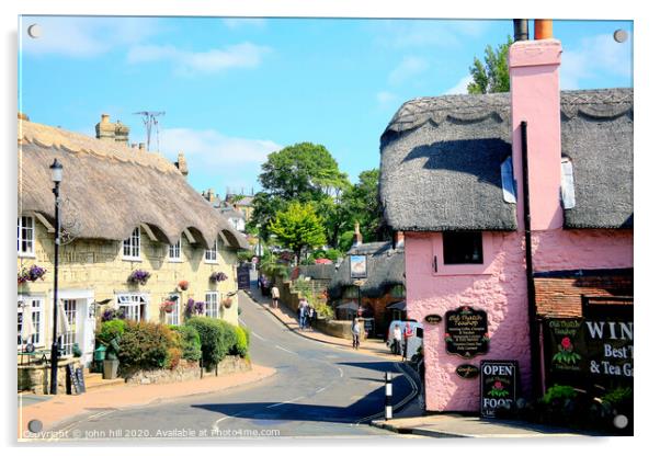 The beautiful thatched village of old Shanklin on the Isle of Wight.  Acrylic by john hill
