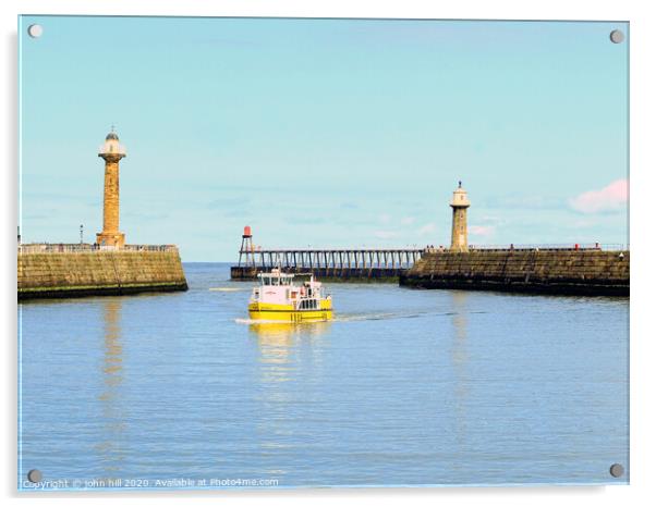 The Twin Piers at Whitby in Yorkshire. Acrylic by john hill