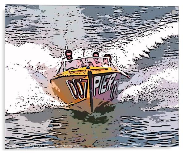 Digital Speedboat (illustration) Acrylic by john hill