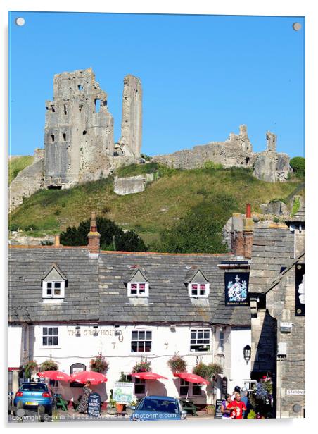 Corfe Castle in Dorset. Acrylic by john hill