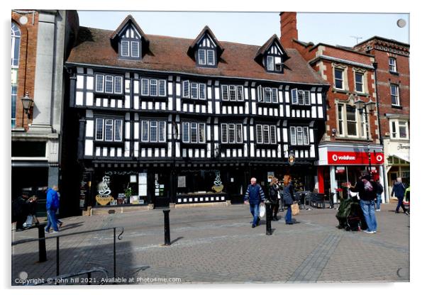 Stoke's coffee shop in Lincoln. Acrylic by john hill