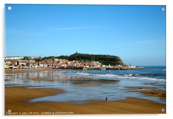 Scarborough at low tide in April Acrylic by john hill