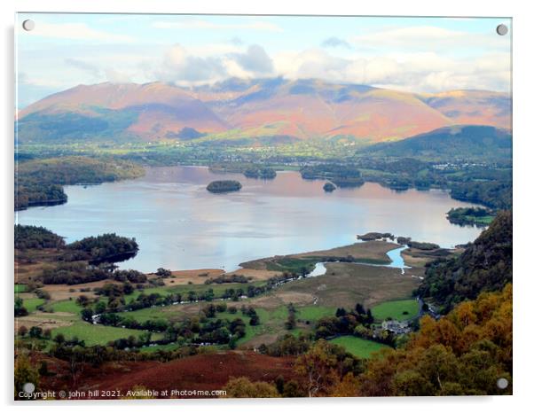 Derwent Water in Cumbria. Acrylic by john hill