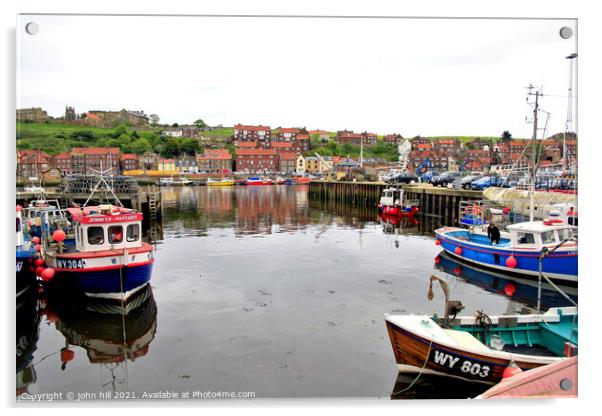 Harbour at Whitby in North Yorkshire. Acrylic by john hill