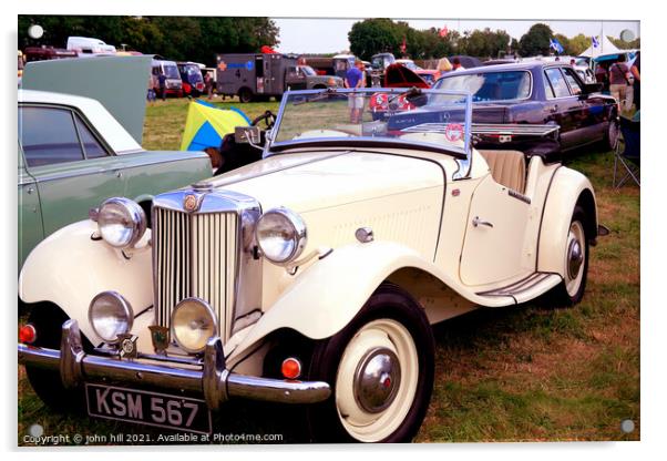 1950s Classic MG TD sports. Acrylic by john hill