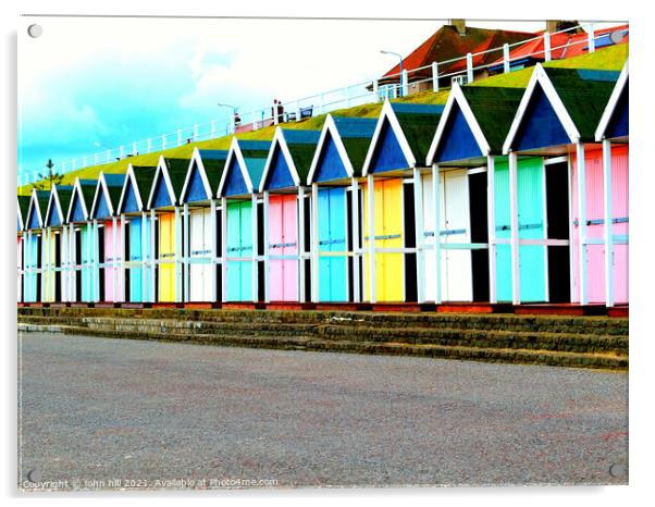 Beach Huts at Bridlington in Yorkshire. Acrylic by john hill