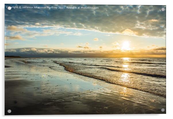 Beach Sunset in Norfolk Acrylic by Veronica in the Fens