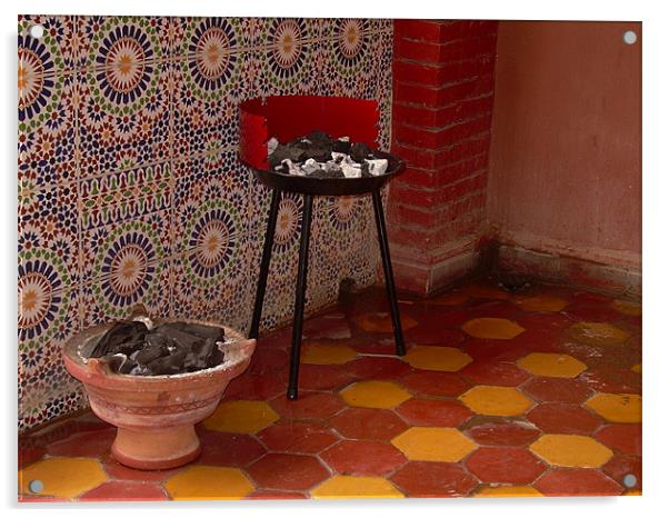Moroccan barbecue  Acrylic by salah eddine el harch