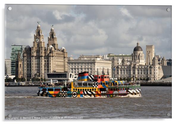 Snowdrop Mersey Ferry  Acrylic by Bernard Rose Photography