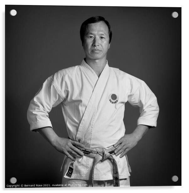 Enoeda Sensei dojo portrait Acrylic by Bernard Rose Photography