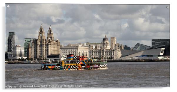 Liverpool Waterfront with Snowdrop Ferry Acrylic by Bernard Rose Photography