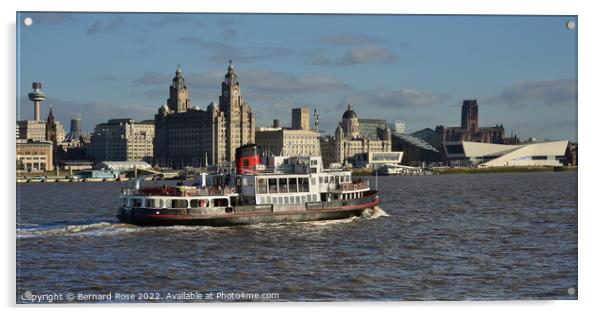 Liverpool Waterfront and the Royal Iris Mersey Fer Acrylic by Bernard Rose Photography