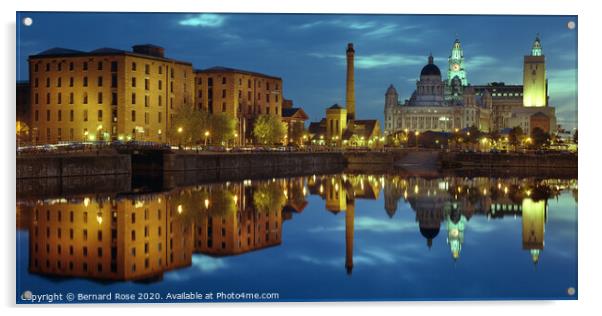 Liverpool's Luminous Reflections at the Albert Doc Acrylic by Bernard Rose Photography