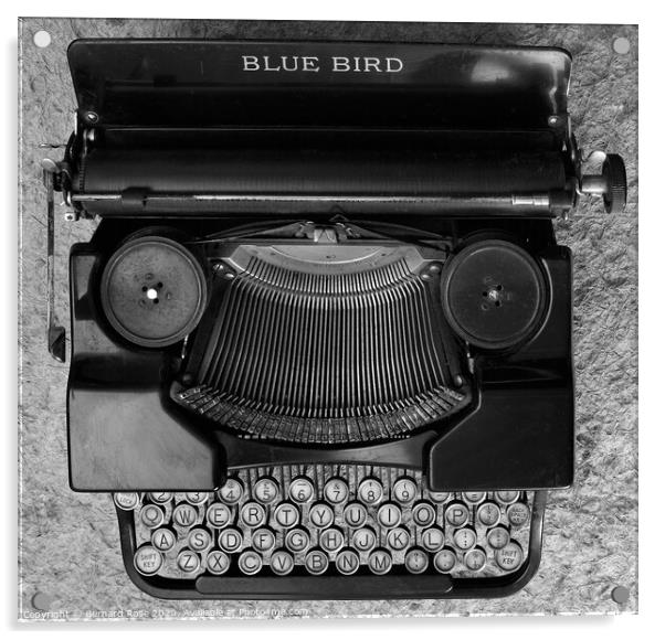Old Typewriter Wall Art Acrylic by Bernard Rose Photography