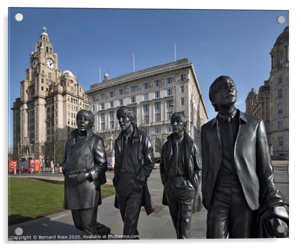 Beatles Statues at Pier Head Acrylic by Bernard Rose Photography