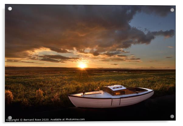 Parkgate Sunset Wirral Acrylic by Bernard Rose Photography