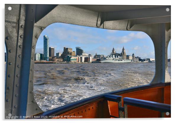 HMS Illustrious in Liverpool 2013 Acrylic by Bernard Rose Photography